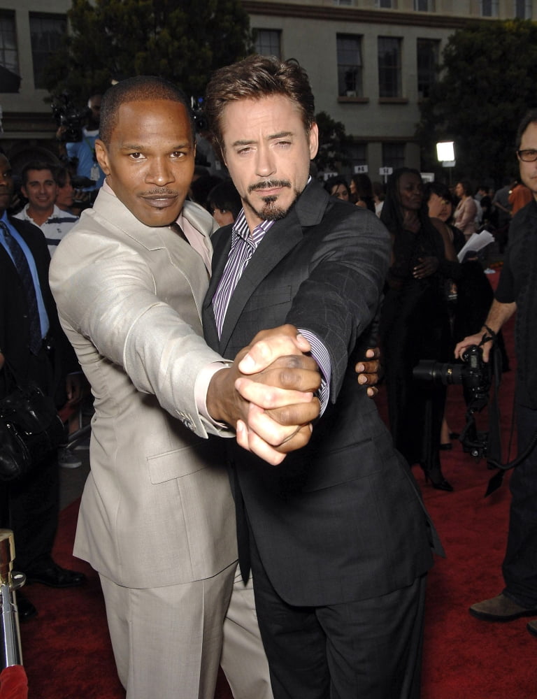 Jamie Foxx, Robert Downey Jr. At Arrivals For The Soloist Premiere