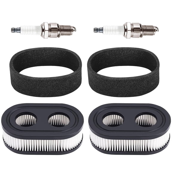 2 PCS 593260 Air Filter with Pre Filter and Spark Plug Fits for Briggs and Stratton 500EX 550EX 575EX 625EX 725EXI Engines, Air Filter Parts for Toro Recycler 22 and Troy Bilt Lawn Mower