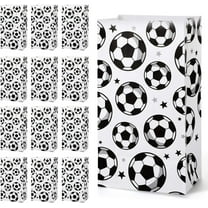 24 Pack Paper Soccer Party Favor Bag Candy Goodie Treat Bags Soccer Print Gift for Football Themed Party Favors