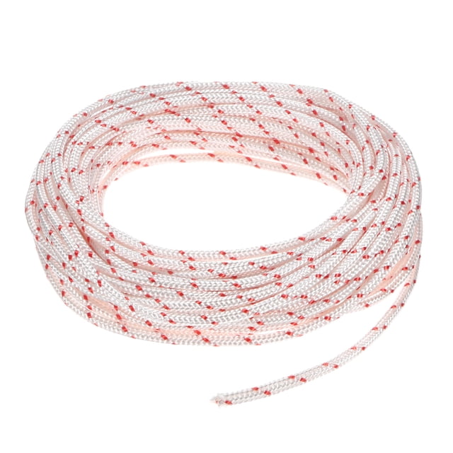 Uxcell Corde de Démarrage à Rappel 3mm 10m Corde en Nylon pour Tronçonneuse Blanc Rouge