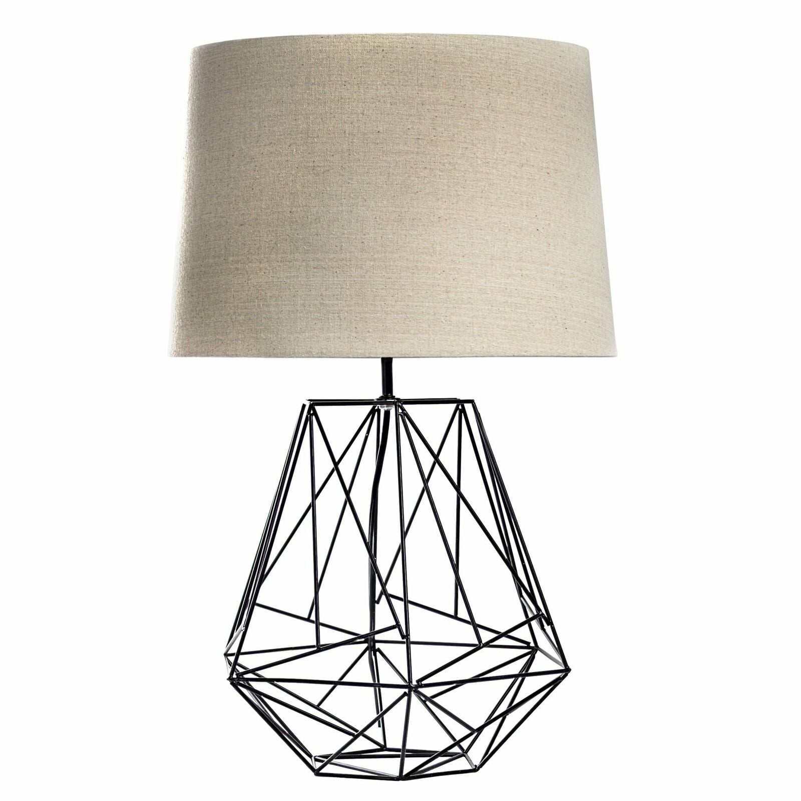 black geometric table lamp