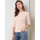 thumbnail image 3 of Disfraz de Día de San Patricio para mujer Mangas en el codo Top Cuello redondo Camiseta ajustada Camiseta estampada informal Rosa blanco M Allegra K, 3 of 6