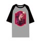 thumbnail image 4 of Hazbin Hotel Moda Mujer Casual Cuello Redondo Impreso Raglan Manga Corta Camiseta Top Vermilion/M, 4 of 6