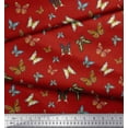 thumbnail image 2 of Soimoi Red Heavy Canvas Fabric Colorful Butterfly Fabric Prints By Yard 58 Inch Wide, 2 of 3