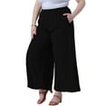 thumbnail image 4 of Agnes Orinda Women's Plus Size Lounge Pant Elastic Waist Wide Leg Casual Palazzo Pants with Pockets 1X Black, 4 of 6
