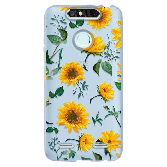 Funda para Blade V8 mini Flores, Uso Rudo, InstaCase Protector para Blade V8 mini antigolpes, case Flores Girasoles