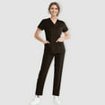 thumbnail image 2 of MLQIDK Scrubs for Women Set Clearance Plus Size Scrub Joggers Stretchy V-Neck Scrub Pants and Tops Nurse Uniforms Medical Scrub Sets Scrubs for Tall Women Coffee XXXL, 2 of 6