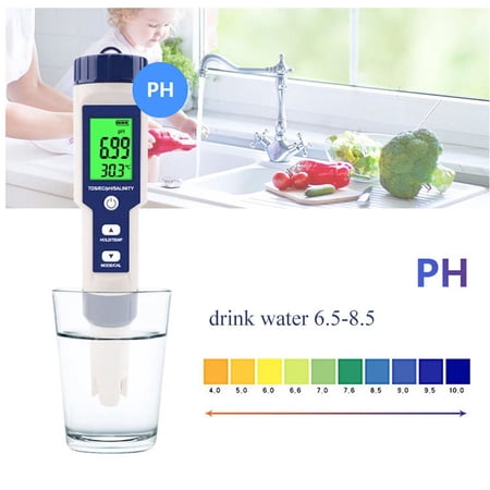 Multi-Parameter Water pH Tester Digital pH Meter for Aquarium, 7 in 1 ... - Digital Aquarium Ph Test Kit