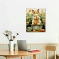 thumbnail image 2 of Nawypu  Cute Bunny Wall Art Orange Flowers Canvas Print Picture Farmhouse Wall Decor, 2 of 4