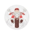 thumbnail image 2 of KDAGR 60 inch Round Beach Towel Blanket Red Motorcycle Santa Biker Claus on Chopper Christmas Rock Travel Circle Circular Towels Mat Tapestry Beach Throw, 2 of 2