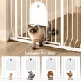 thumbnail image 2 of Pet Gate, 29.5''-43.7'' Dog Gates with Cat Door for Stairs & Doorways, Gate for Ages 6 to 36 Months, White, 2 of 8