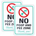 thumbnail image 1 of 2 Pack No Pee and Poop Zone Dog Yard Sign, 12"x 8" .04" Aluminum Reflective Sign Rust Free Aluminum-UV Protected and Weatherproof, 1 of 4