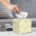 thumbnail image 6 of Logiee Tissue Box Cover 5X5X5'' PU Leather Tissue Holder Square Tissue Cube Box Organizer for Bathroom Vanity Countertop,Car,Night Stands,Office,Home,Kitchen (Green Pears), 6 of 8