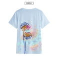 thumbnail image 4 of HUBERY Women Dandelion Printed Tie-Dye Round Neck Short Sleeve Top, 4 of 4