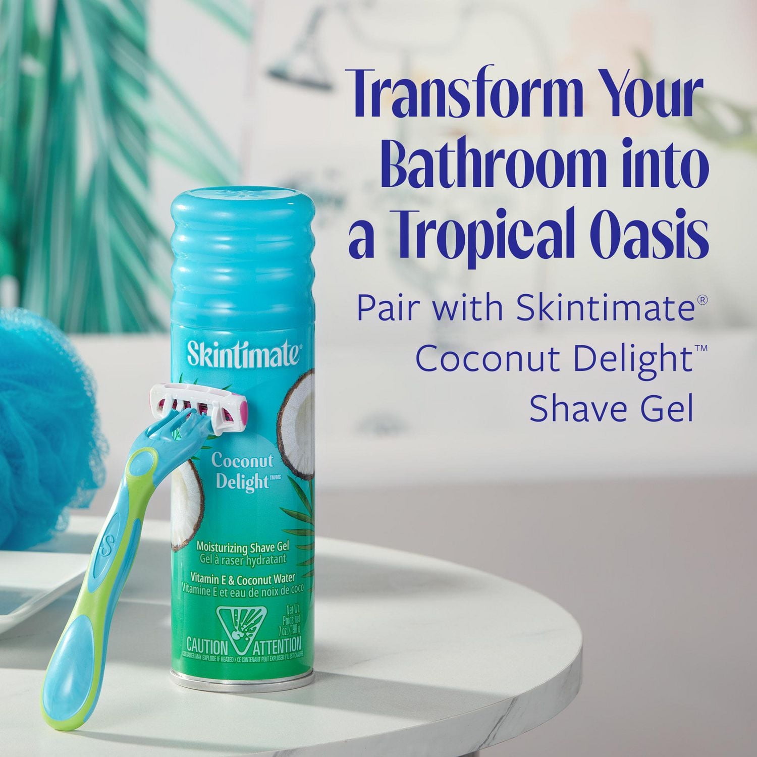 Rasoirs jetables à 4 lames au parfum Coconut DelightMC de marque Skintimate® 4 ct