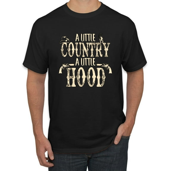 Wild Bobby, A Little Country, A Little Hood, Pop Culture, Men Graphic Tee, Black, Small