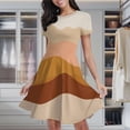 thumbnail image 2 of Abstract Earthy Tone Landscape Art Women's Classic Swing Skater Dress Casual Work Party Cocktail Dresses, 2 of 6
