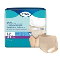 TENA ProSkin Womens Underwear, Nude-Colored, Disposable, Large, 72 Ct