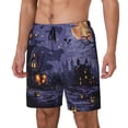 thumbnail image 1 of Fotbe Mystery House Halloween Night Traje de Baño para Hombre – Shorts de Natación de Secado Rápido con Forro y Bolsillos-Large, 1 of 6