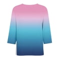 thumbnail image 4 of 3/4 Sleeve Womens Tops V Neck T-Shirts Spring 2026 Dressy Casual Blouses Pink 3XL, 4 of 5