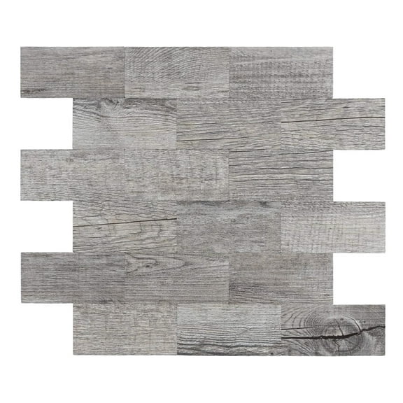 Art3d 11.5" x 11.4" Peel and Stick Backsplash Tile PVC Composite Laminate Material tile in Suva Gray (5-Pack)