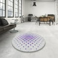 thumbnail image 3 of Ahgly Company Indoor Round Patterned Lavender Purple Novelty Area Rugs, 3' Round, 3 of 6