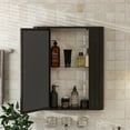 thumbnail image 3 of Bathroom Storage Cabinet Wall-Mounted Bathroom Cabinet with Mirror, Metal Framed Mirrored Door Medicine Cabinet, 2 Inner Shelves for Storage, Modern Farmhouse Style, Over Toilet or Vanity Organizer,O, 3 of 13