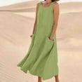 thumbnail image 2 of Atogsazn Plus Size Dresses for Curvy Women Casual Sleeveless Cotton Linen Round Neck Flowy Long Dress, Sundresses for Women 2024 Mint Green XXL on Clearance, 2 of 5
