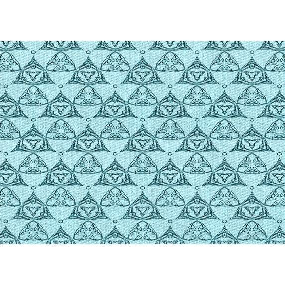 Ahgly Company Indoor Rectangle Patterned Deep-Sea Green Area Rugs, 5' x 8'