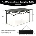 thumbnail image 5 of Spaco Aluminum Camping Table for 4-6 People with Carry Bag-Black, Folding Table for Patio Pool Park Outdoor, 5 of 8