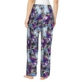 thumbnail image 3 of Naloa Purple Marble Texture Print Women’s Ultra-Soft Comfy Pajama Lounge Pants with Pockets & Drawstring, 3 of 8