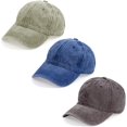 thumbnail image 1 of Yolyoo 3PCS Classic Baseball Cap, Low Profile Hats Adjustable Washed Plain Baseball Hat Cap Dad Hat for Men Women, 1 of 8