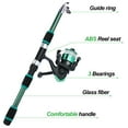 thumbnail image 3 of Fishing Rod and Reel Combo, 70 Inch Telescopic Casting Rod Pole with Spincast Reel, Tackle Box and Hooks Lures Swivels Carry Bag, Portable Fishing Gear Set for Beginners, Green, 3 of 12