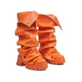 thumbnail image 2 of Women's Mid Calf Platform Heels Ruch Design Chunky Heel Shark Boot Style Y2K Inspired Daily & Party Wear Short Boots, 2 of 10