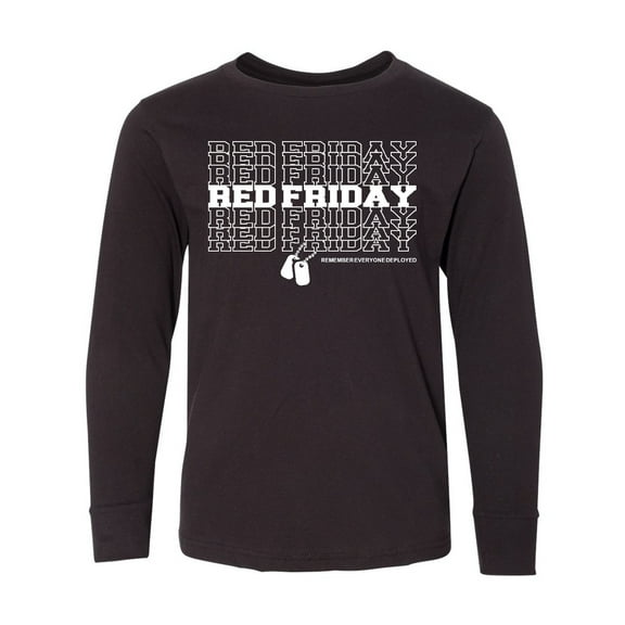 Inktastic Athletic Red Friday Dog Tags Long Sleeve Youth T-Shirt