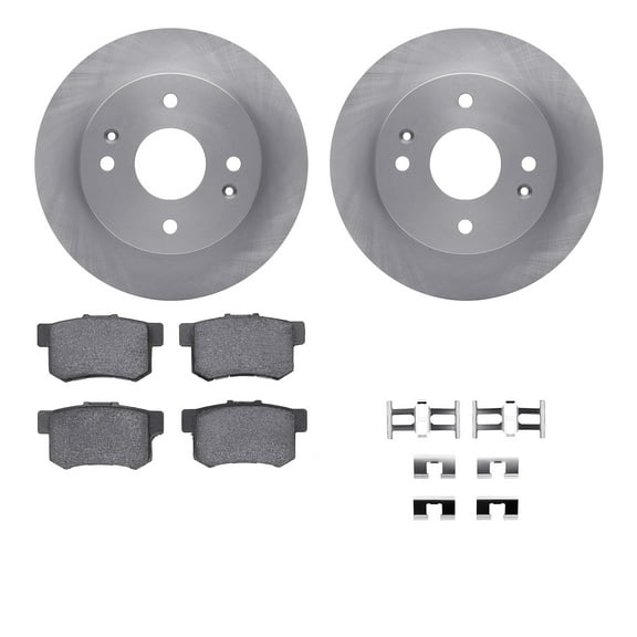 Dynamic Friction Company Rear Brake Rotors with 5000 Advanced Brake Pads includes Hardware 6512-58049