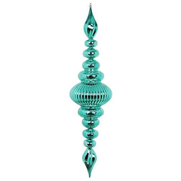 Vickerman 576533 - 41" Teal Shiny Finial Christmas Tree Ornament (M183842)