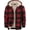 Red, variant on SPEEDRUN Men's Hoodies for Men Plaid Flannel Jacket Warm Sherpa Fleece Lined Coat Winter Full Zip Up Sweatshirt Navy M