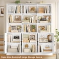 thumbnail image 3 of Homfa 70″ Tall Bookshelf and Bookcase with Cabinets, 63'' Wide Triple Row Display Shelves, 15 Cubes 5-Tiers Large Bookcase for Living Room Home Office, White, 3 of 7
