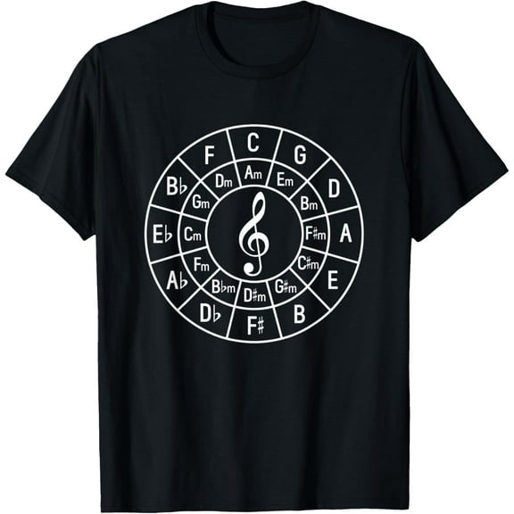 Treble Clef Circle Of Fifths Composer Music Theory Musician T-Shirt mens t shirt，black，women，funny，misfits，men，journey