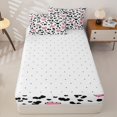 thumbnail image 4 of Erosebridal Cute Heart Leopard Zipper Queen Comforter Set with Fitted Sheet and 2 Pillowcases,Pink Heart Cow Spot Zipper Bedding Set For Girls,Reversible,4pcs, 4 of 7
