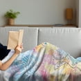 thumbnail image 3 of Colorful Soft Flannel Fleece Throw Blanket, Romantic Brushstroked Backdrop with Haze Blur Splash Features and Moth Antler, Cozy Plush for Indoor and Outdoor Use, 70" x 90", Multicolor, by Ambesonne, 3 of 5