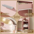 thumbnail image 4 of 32" Makeup Vanity Desk with Mirror and Lights, 3 Lighting Colors, 5 Storage Shelves & Large Drawer, Pink Vanity Set for Bedroom, Girls and Women, 4 of 9