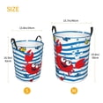 thumbnail image 5 of Kll Red Funny Crab On Blue Stripe Waterproof Foldable Laundry Hamper Bucket With Handles For Storage Bin,Kids Room,Home Organizer (Small), 5 of 8