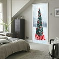thumbnail image 5 of Peel and Stick Door Mural – Christmas Tree with Presents in Snowy Landscape, Winter Christmas Tree 3D Creative Wooden Door PVC Self-adhesive Sticker, 5 of 15