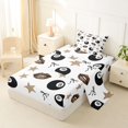 thumbnail image 2 of spefrowx Black Lucky 8 Billiard Twin Sheets for Girls, Leopard Stars Print Bedding, 3-Piece, 1 Flat Sheet, 1 Fitted Sheet and 1 Pillowcase, 2 of 6