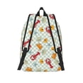 thumbnail image 2 of Picia Lobster Sea Shell Printed Canvas Daypack - Stylish and Durable Vintage Compact Backpack - Class, Work, Travel, or Laptop Bookbag,Organized Compartments-Small, 2 of 6