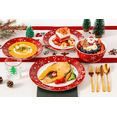 thumbnail image 4 of ComfyCreations Christmas Dinnerware Set, 16-Piece (Service for 4) – Red & White Santa Claus Stoneware Plates & Bowls, Dishwasher & Microwave Safe, 4 of 11