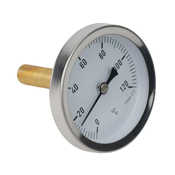 Temperature Gauge Thermometer With Copper Sheath 1/2" Screw-In Buffer Boiler Heating 120°C Water Bimetallic Thermometer
