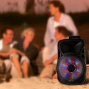 beFree Sound 12 Inch Woofer; Portable, Bluetooth, Powered PA Tailgate Party Rechargeable Speaker With Illuminating Lights